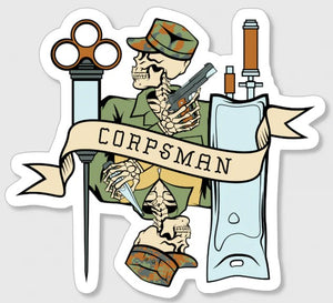 Goons Up Corpsman Death Card Sticker