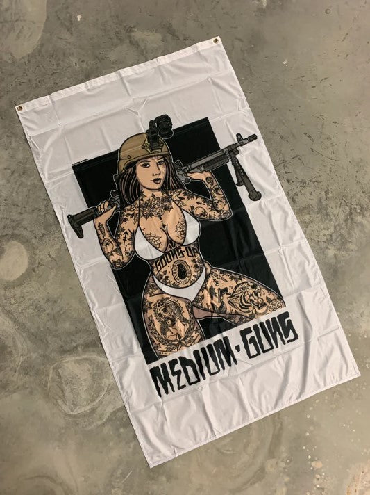 Goons Up Pin Up Girl Medium Guns Banner