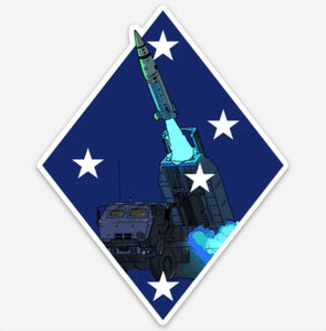 Heavily Suppressed Blue Diamond HIMARS Sticker