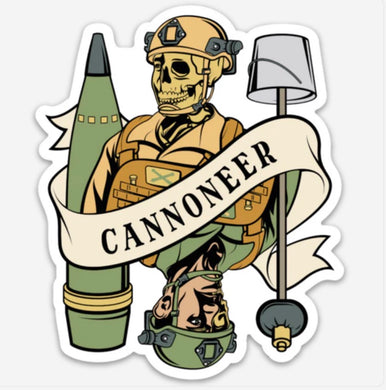 Heavily Suppressed Cannoneer Death Card Sticker