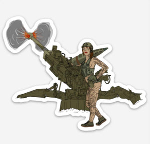 Heavily Suppressed M777 Pin Up Sticker