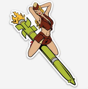 Heavily Suppressed Rocket Pin Up Sticker