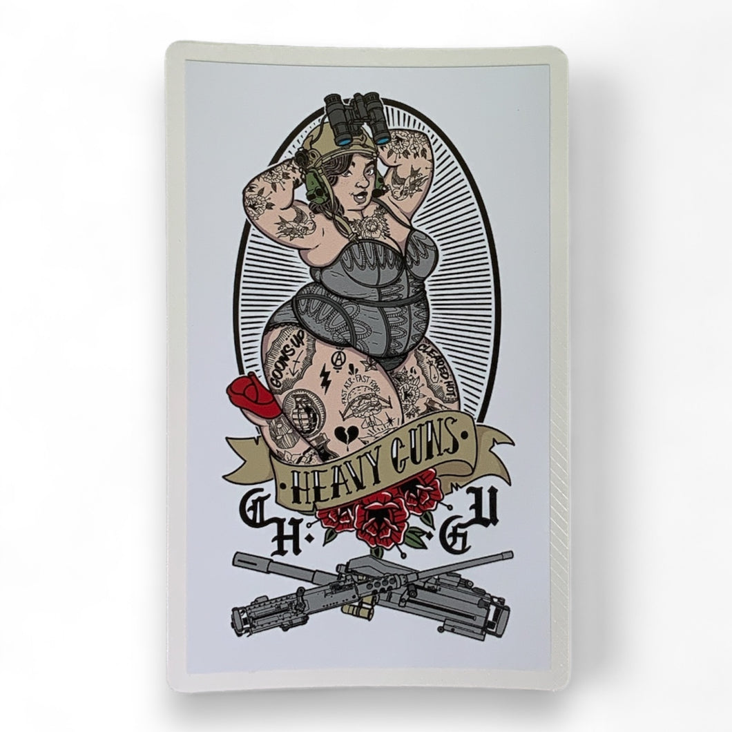 Goons Up Heavy Guns Pin Up Sticker 