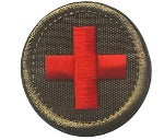 Ranger Green Embroidered Red Cross Patch