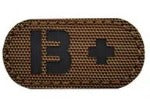 1"x2" Laser Cut Coyote Brown Positive Blood Type Patch