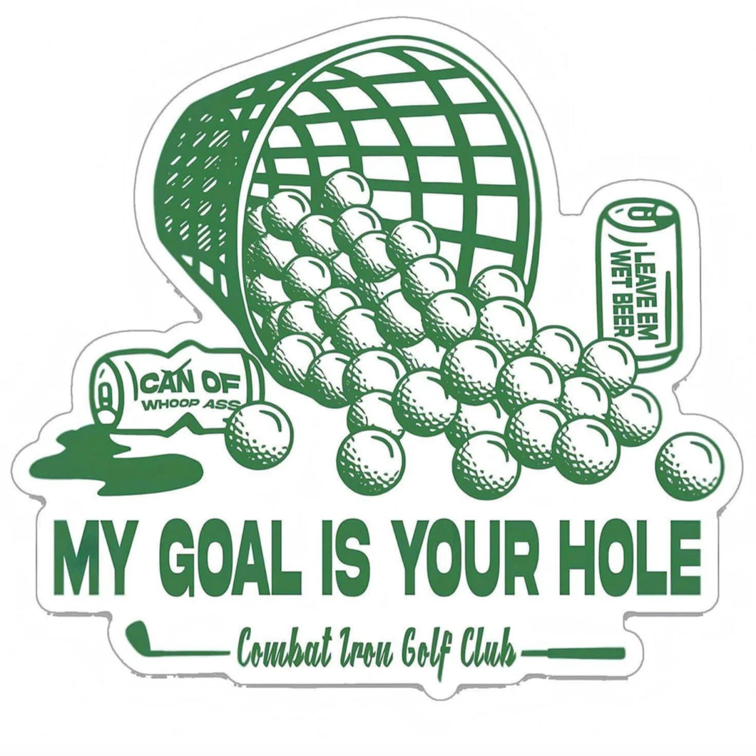 Combat Iron Apparel My Goal is Your Hole Golf Club Sticker